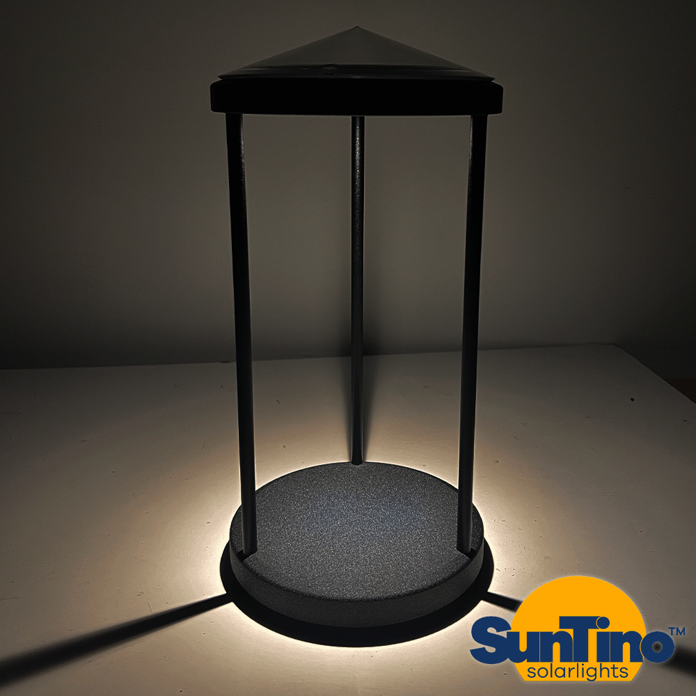 A premium table with solar lighting on top.